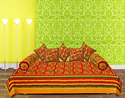 Indian Handmade Kantha Stitch Work Deewan Size Cotton Bedsheet Traditional Rajasthani Bed Sheet
