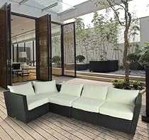 Big Sale 5 Pc Outdoor Stylish Rattan Wicker Sofa Sectional Patio Furniture Set Chiars