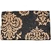 Black and Natural Decorative Heavy Duty Coir Doormat, Design 1