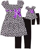 Dollie & Me Girls 2-6x Sweet Heart Rose Jersey Pigment Print Sports Wear Set
