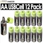 Moixa MXAA02 USBCell AA Rechargeable USB Cell Batteries 12 Pack Kit