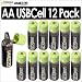 Moixa MXAA02 USBCell AA Rechargeable USB Cell Batteries 12 Pack Kit