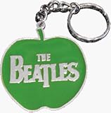 The Beatles - Silver Logo on Green Apple - Metal Keychain Keyring Key Ring Key Chain