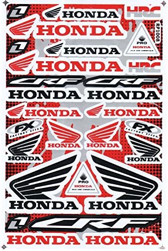 Honda Wing Red Silver Graphic Sticker Decal Bike ATV Dirt 1 Sheet.