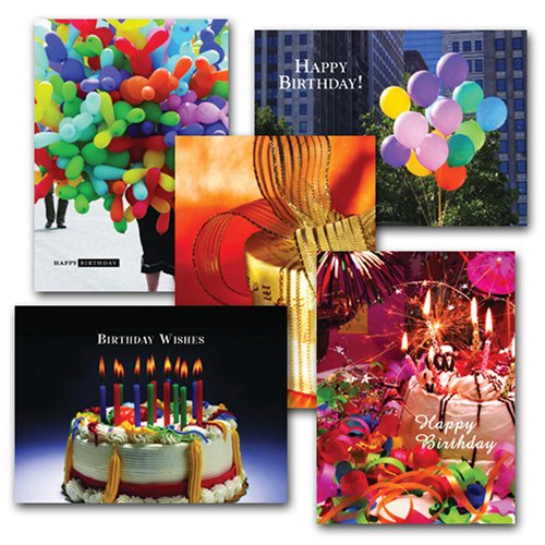 Birthday Greeting Card Assortment, box of 10 cards and envelopes
