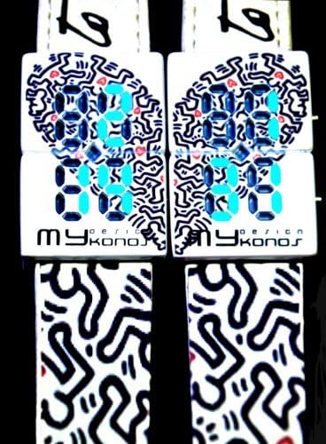 Mykonos Unisex Digital Watch with LCD Dial Digital Display and Multicolour Leather Strap To Be Love