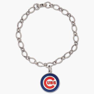 Chicago Cubs Silver Tone Single Charm Bracelet