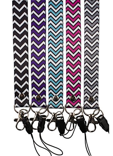 5 PCS Oliveland Chevron Design Lanyards Keychain/ID Badge/cellphone Holder