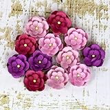Avante Paper Flowers 1" 12/Pkg-Berry