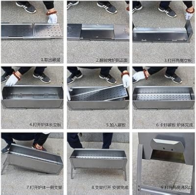 Fold-able legs design Party meat Griller 23" Stainless Steel Charcoal Grill Portable BBQ Grill, Yakitori Grill / Kebab Grill / Satay Grill. Shashlik, Spiedini on the Skewer ç¾Šè‚‰ä¸²çƒ¤ç‚‰37ä»¶å¥—