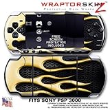 Metal Flames Yellow WraptorSkinz Skin and Screen Protector Kit fits Sony PS ....