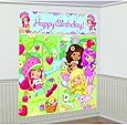 Amscan Delightful Strawberry Shortcake Scene Setters Kit (5 Piece), Green/Pink, 59 x 32 1/2"