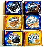 OREO COOKIES Ultimate WINTER VARIETY PACK: 1 pack of: CINNAMON BUN, BIRTHDAY CAKE FLAVORED CREAM, ORIGINAL, HEADS OR TAILS DOUBLE STUFF, CHOCOLATE CREAM, GOLDEN