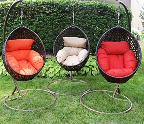 STC1-Wicker Rattan Tree, Patio, Yard, Hanging, Swinging Chair (Tan)