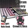 1,000 Ct Crown & Dice 14 Gram Clay Poker Chip Set w/ Aluminum Case & Free WPT Book