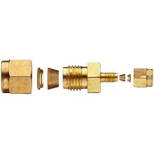 Parker A-Lok 6RU1-B Brass Compression Tube Fitting, Reducing Union, Tube OD x Tube OD