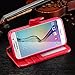 S6 Edge Case, Galaxy S6 Edge Case, Joopapa Samsung Galaxy S6 Edge Luxury Fashion Pu Leather Magnet Wallet Flip Case Cover with Built-in Credit Card/ID Card Slots for Samsung Galaxy S6 Edge (Pink)