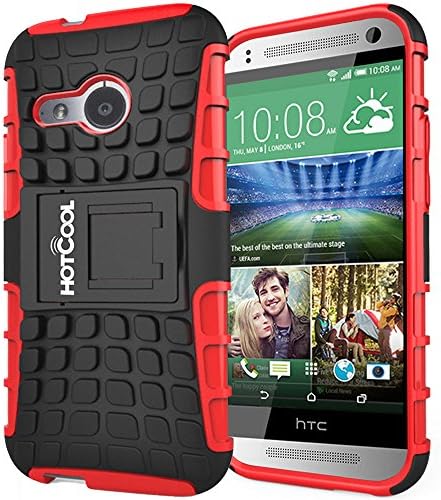 HOTCOOL HTC One Remix Case, HTC One M8 Mini Case - Heavy Duty Rugged Dual Layer Holster with Kickstand 2014tar Case For HTC One Remix(HTC M8 Mini,HTC ONE Mini 2) 2014 Smart Phone, Red