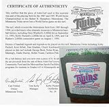 WORLD SERIES GAME USE TURF 1987 1991 MINNESOTA TWINS BASEBALL COA