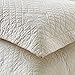 Calla Angel Saint Ivory Luxury Pure Cotton Matelasse Quilted Pillow Sham, Euro, 26x26, Ivory