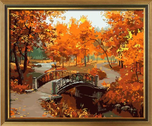 Diy oil painting, paint by number kit- Feeling Of Maple Leaf 16*20 inch.