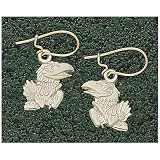 Logo Art Kansas Jayhawks 10K Gold Team Logo 7/16 Dangle Earrings