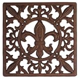 Sunset Vista Designs, Cast Iron Décor Empire Fleur De Lis, 8-3/16-Inch Square