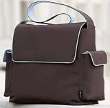 Chocolate-Blue Microfiber Messenger Diaper Bag