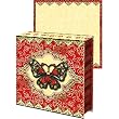 Red Gold Butterfly Brooch Note pad, Jeweled Mini Notepad, Punch Studio