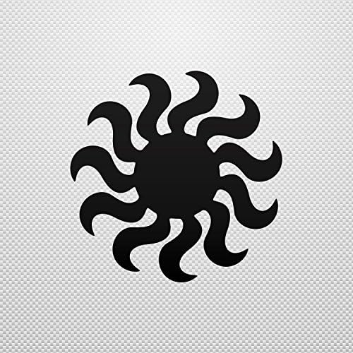 Decal Sticker Tribal Sun Sailboat Specialty Stable Bike Activity Vin Black (6 X 5.98 In)