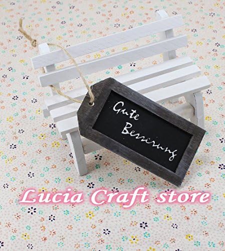 6pcs 4.2*0.4*8cm Small Wooden Tag Single Face Blackboards Pendant Craft Ornaments