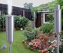 4 St&uuml;ck Edelstahl Gartenfackel inkl. Kerzenl&ouml;scher 160cm