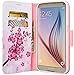 GALAXY WIRELESS for Galaxy S7 Case with Wallet, Samsung Galaxy S7 Wallet Case, Flip Folio [Kickstand Feature] Pu Leather Wallet Case with ID Slots for S7 Phone Case - Pink Lotus