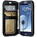 Galaxy S3 Case, Samsung Galaxy S3 Wallet Case, Slim Flip Folio [Kickstand Feature] Pu Leather Wallet Case with ID&Credit Card Slot for S3 - Black Leather Wallet