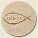 Jesus Fish Auto Coaster, Single Coaster for Your Car