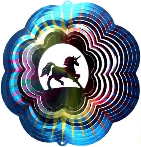 12" Unicorn - Multiburst/printed - This Unicorn Spinner Is Done in a Multicolor Design. There May Be Very Slight Blemishes That Are Not Noticeable in the General Scheme of Things. They Will Still Come with Our Life Time Rust Proof Guarantee!! They Are Printed with a Corn Based Ink. Which Means We Have "Gone Green" in Our Process of Printing These Spinners. (Please Note: The Design May Vary Without Notice.) Made in the Usa, 18 Gauge Stainless Steel, Lifetime Rustproof Guarantee, Ink Also Made in the Usa