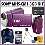 Sony MHS-CM1/V Webbie HD Camera and Camcorder in Eggplant Violet + Deluxe Accessory Kit
