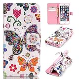 OMATENTI iPhone 5 / 5S ケース [強化ガラスフィルムを無料で贈ります] Apple iPhone5 iPhone5S PUレザーケース 手帳型 スマートフォンケース スマホケース