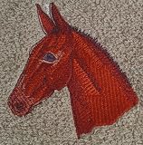 Bath Towel Set with Embroidered Mule Head