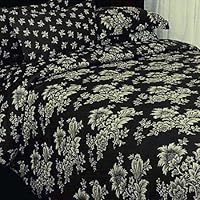 7pc French Toile Bedding Black Cream Duvet Cover Set King