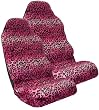 Safari PINK Leopard Print Car High Back Seat Covers - One Pair