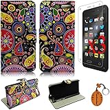Traitonline 5in1 8# Colorful Pattern Series PU Ledertasche Flip Schutz Hülle Etui Schale Tasche für Amazon Fire Phone Schutzhülle Cover Case Wallet Design Mit Kreditkartenfächer+3*Displayschutzfolien