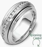 Platinum SPINNING Wedding Band Ring with 37 Diamonds