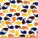 60'' Wide Kaufman Minky Cuddle Whale Watching Orange/Brown Fabric By The Yard