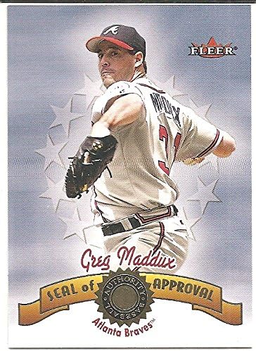 Greg Maddux 2001 Fleer Authority Seal Of Approval Atlanta Braves Insert Card #9 SA