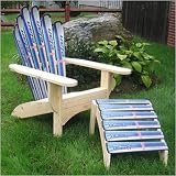 SKI CHAIR Adirondack Style Chair w Ottoman - Assorted-Model-Skis by SKI CHAIR