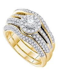 1.02CT DIAMOND 0.30CT CENTER ROUND BRIDAL SET