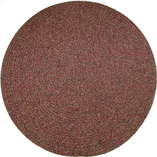 Sabrina Tweed Round Indoor/Outdoor Braided Rug, 8-Feet, Sangria