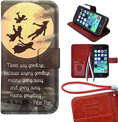 iPhone 5 Wallet Case,Never Grow Up Premium PU Leather Wallet Case cover with card slots for iPhone iPhone 5