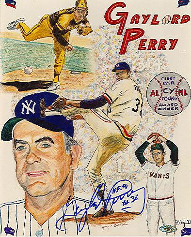Gaylord Perry Autographed 8x10 Photograph with HOF 91 Inscription